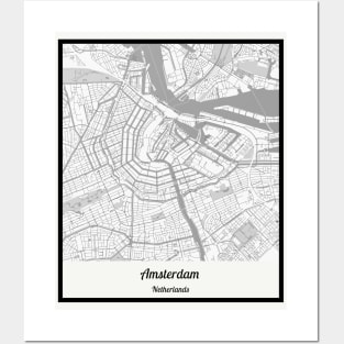 Map of Amsterdam - Netherlands Posters and Art